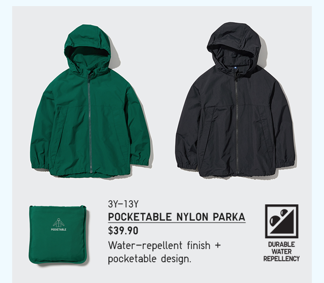 PDP 8 - KIDS POCKATABLE NYLON PARKA