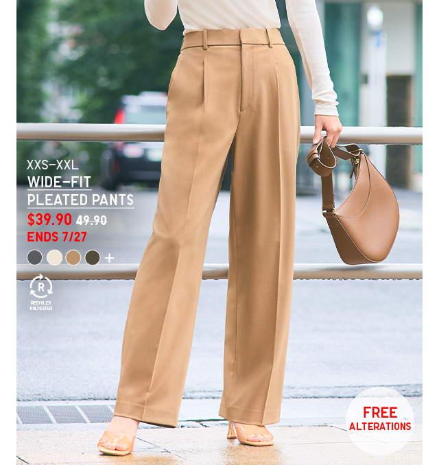 PDP1 - WOMEN WIDE-FIT PLEATED PANTS