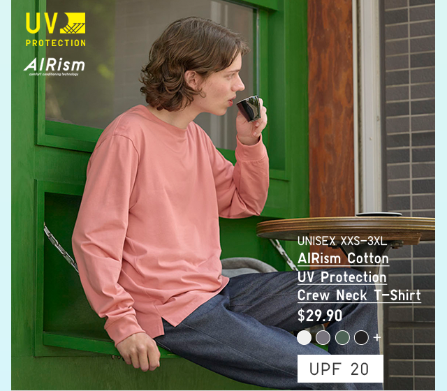 PDP11 - M AIRISM COTTON UV PROTECTION CREW NECK T-SHIRT