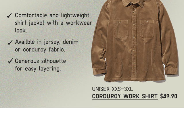 PDP 5 - UNISEX CORDUROY WORK SHIRT