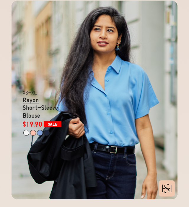 PDP1 - WOMEN RAYON SHORT-SLEEVE BLOUSE