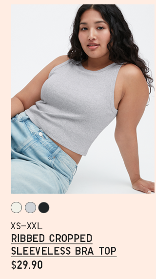 PDP 1 - WOMEN RIBBED CROPPED SLEEVELESS BRA TOP