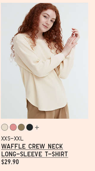 PDP 2 - WOMEN WAFFLE CREW NECK LONG-SLEEVE T-SHIRT