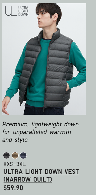 PDP 11 - MEN ULTRA LIGHT DOWN VEST NARROW QUILT