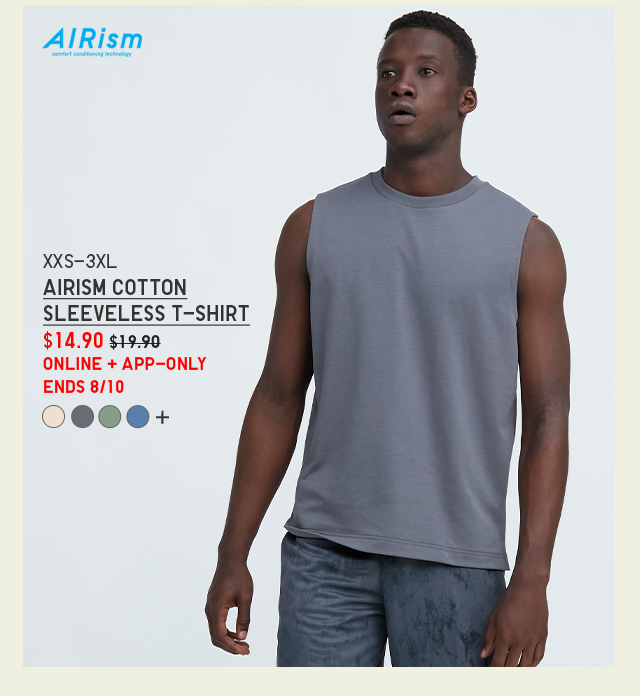 PDP2 - MEN AIRISM COTTON SLEEVELESS T-SHIRT
