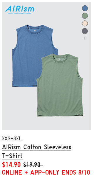PDP 5 - MEN AIRISM COTTON SLEEVELESS T-SHIRT