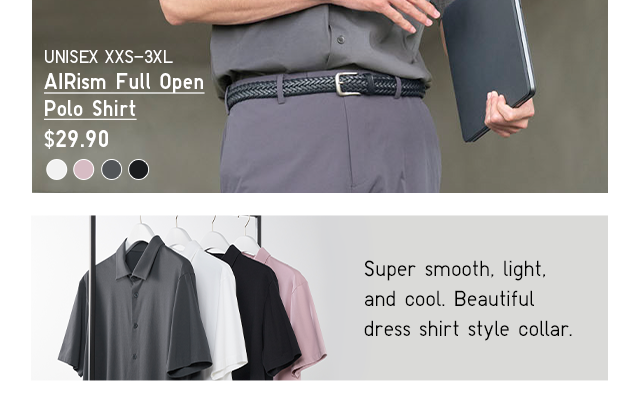 PDP 6 - MEN AIRISM FULL OPEN POLO SHIRT
