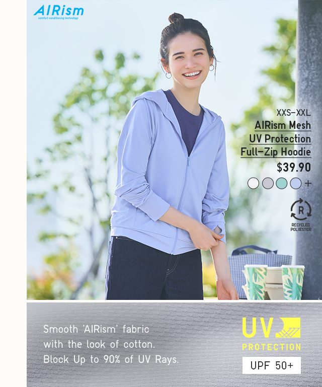 PDP 2 - WOMEN AIRISM MESH UV PROTECTION FULL ZIP HOODIE
