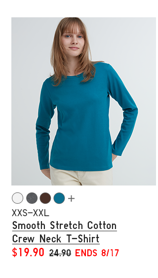 PDP 13 - WOMEN SMOOTH STRETCH COTTON CREW NECK T-SHIRT