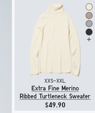 PDP 2 - WOMEN EXTRA FINE MERINO RIBBED TURTLENECK SWEATER
