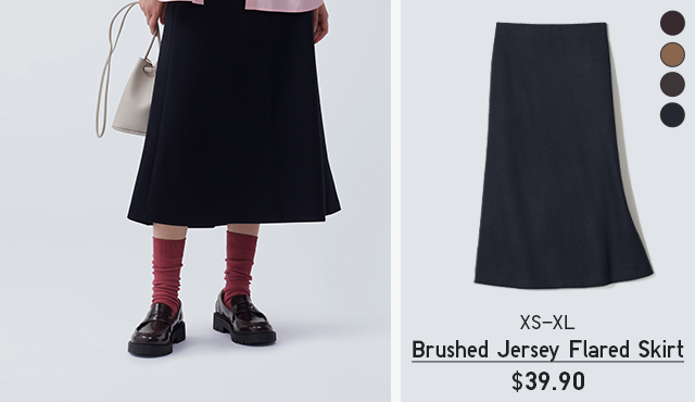 PDP 3 - WOMEN BRUSHED JERSEY FLARED SKIRT