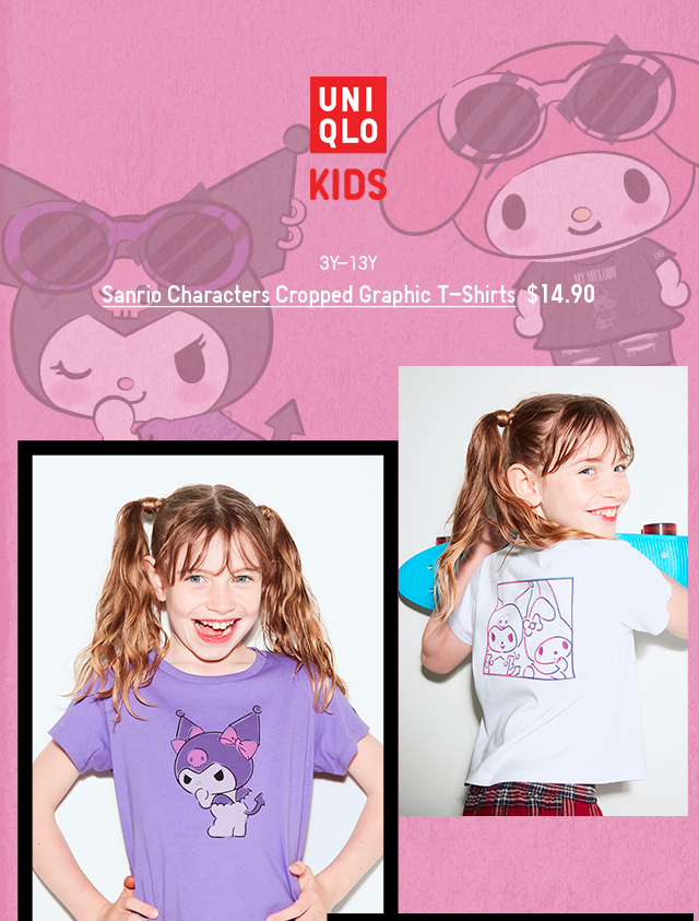 PDP 5 - KIDS SANRIO CHARACTERS CROPPED GRAPHIC T-SHIRT