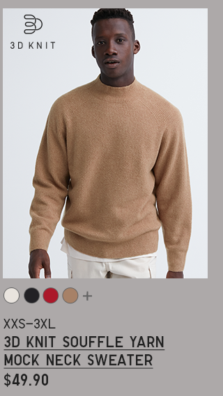 PDP 4 - MEN 3D KNIT SOUFFLE YARN MOCK NECK SWEATER