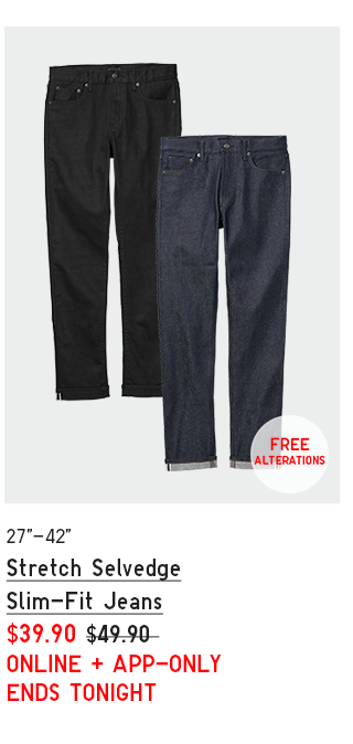 PDP 12 - MEN STRETCH SELVEDGE SLIM-FIT JEANS