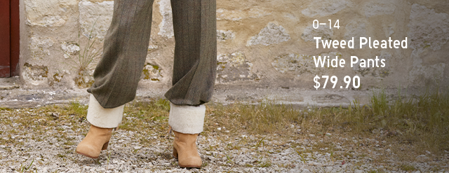 PDP 3 - TWEED PLEATED WIDE PANTS