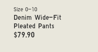 PDP 3 - WOMEN DENIM WIDE FIT PLEATED PANTS