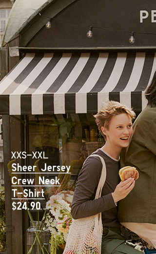 HERO 1 - SHEER JERSEY CREW NECK T-SHIRT