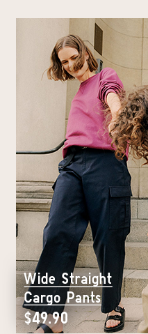 PDP 1 - WOMEN'S WIDE STRAIGHT CARGO PANTS
