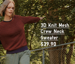 PDP 7 - WOMEN'S 3D KNIT MESH CREW SWEATER