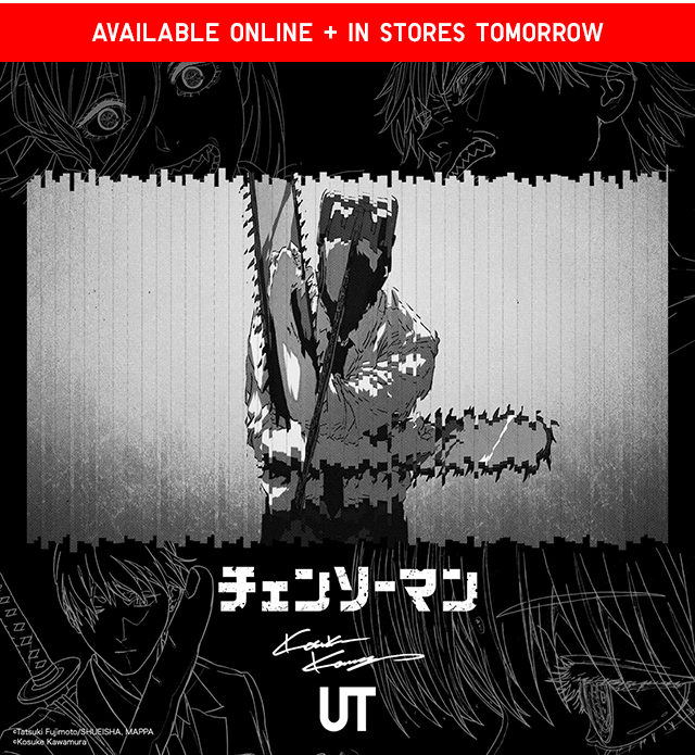 BANNER 3 - AVAILABLE ONLINNE AND IN STORES TOMORROW MID MORNING ET CHAINSAW MAN X KAWAMUR