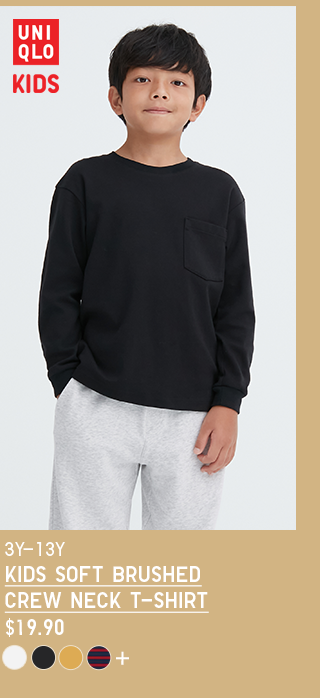 PDP 5 - KIDS SOFT BRUSHED CREW NECK T-SHIRT