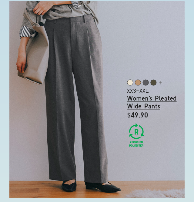 PDP1 - WOMEN'S PLEATED WIDE PANTS