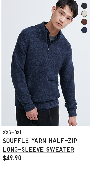 PDP 10 - MEN SOUFFLE YARN HALF ZIP LONG SLEEVE SWEATER