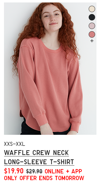 PDP 5 - WOMEN WAFFLE CREW NECK LONG SLEEVE T-SHIRT