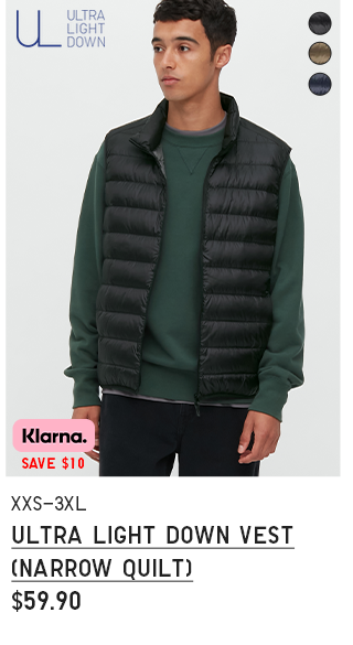 PDP 8 - MEN ULTRA LIGHT DOWN VEST NARROW QUILT