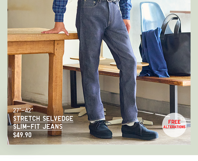 PDP 7 - MEN STRETCH SELVEDGE SLIM FIT JEANS