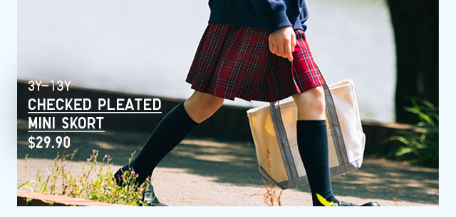 PDP 9 - KIDS CHECKED OKEATED MINI SKORT