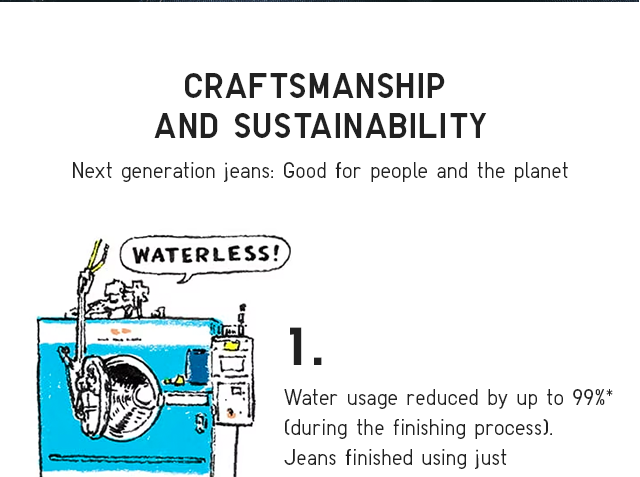 BANNER 4 - CRAFTSMANSHIP AND SUSTAINABILITY. WATER USAGE REDUCED BY UP TO 99%.