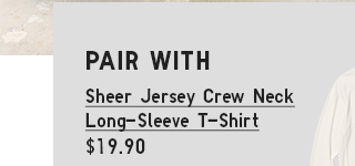 PDP 4 - WOMEN SHEER JERSEY CREW NECK LONG SLEEVE T-SHIRT