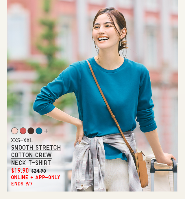 PDP1 - WOMEN SMOOTH STRETCH COTTON CREW NECK T-SHIRT