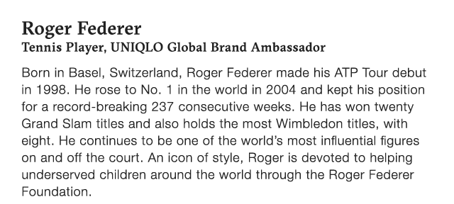 BANNER 8 - ROGER FEDERER TEAM PLAYER UNIQLO GLOBAL BRAND AMBASSADOR