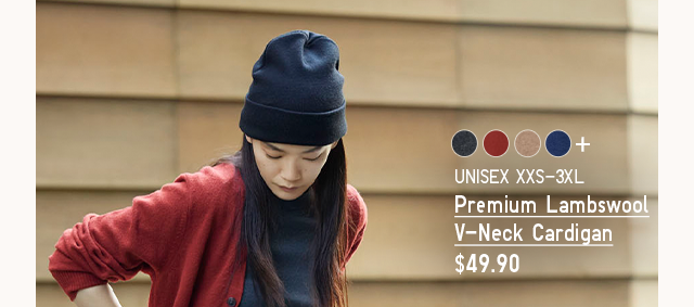 PDP 4 - UNISEX PREMIUM LAMBSWOOL V-NECK CARDIGAN