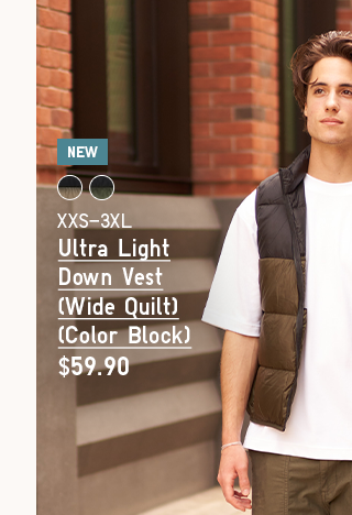 PDP 7 - MEN ULTRA LIGHT DOWN VEST (WIDE QUILT COLOR BLOCK)