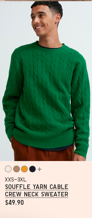 PDP 4 - MEN SOUFFLE YARN CABLE CREW NECK SWEATER