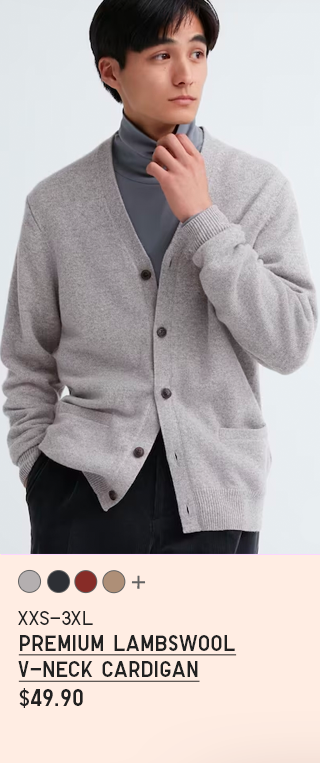 PDP 5 - MEN PREMIUM LAMBSWOOL V-NECK CARDIGAN