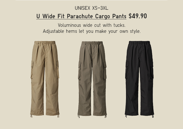 PDP 8 - MEN U WIDE FIT PARACHUTE CARGO PANTS
