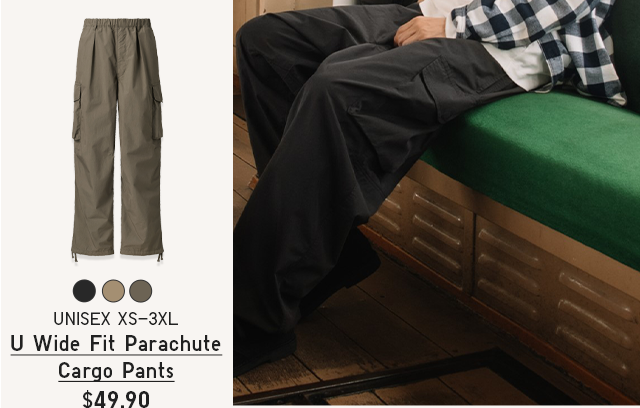 PDP11 - MEN U WIDE FIT PARACHUTE CARGO PANTS