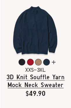 PDP5 - MEN 3D KNIT SOUFFLE YARN MOCK NECK SWEATER