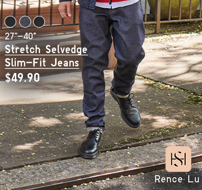 PDP6 - MEN STRETCH SELVEDGE SLIM-FIT JEANS