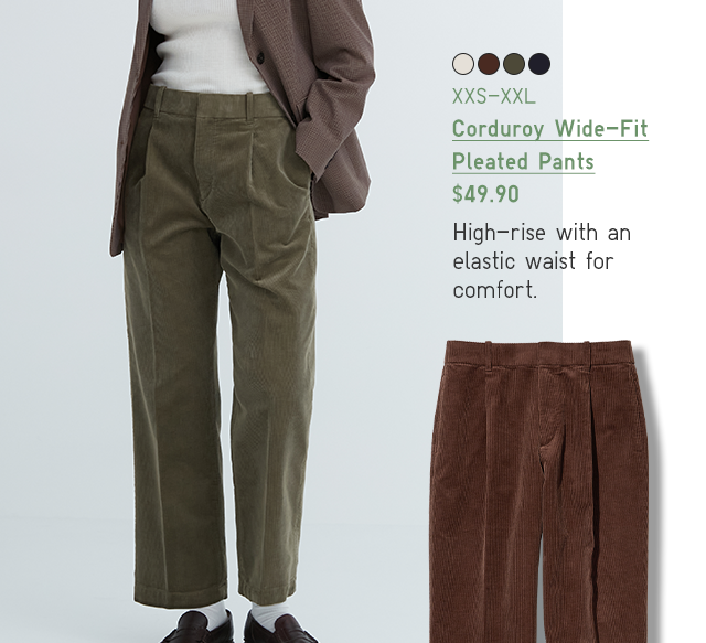 PDP3 - MEN CORDUROY WIDE FIT PLEAATED PANTS