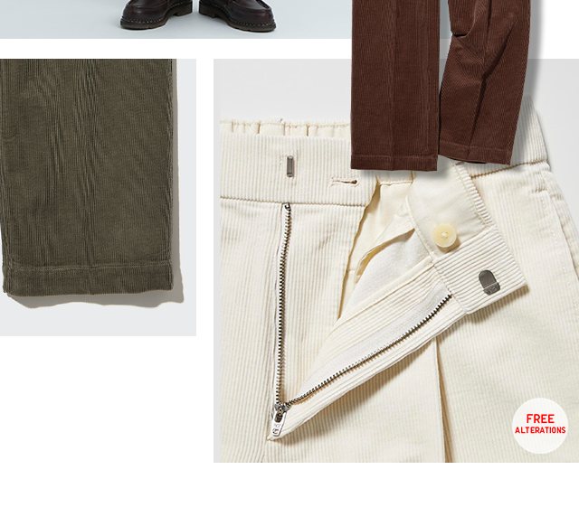 PDP4 - MEN CORDUROY WIDE FIT PLEAATED PANTS