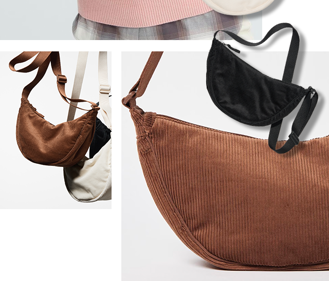 PDP8 - CORDUROY ROOUND MINI SHOULDER BAG