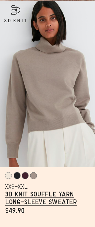 PDP 2 - WOMEN 3D KNIT SOUFFLE YARN LONG SLEEVE SWEATER
