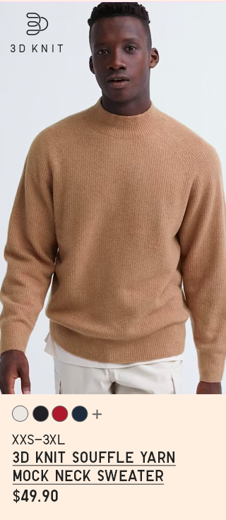PDP 4 - MEN 3D KNIT SOUFFLE YARN MOCK NECK SWEATER