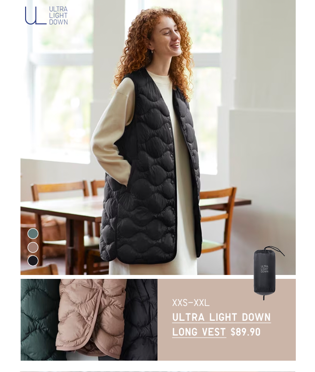 PDP4 - WOMEN ULTRA LIGHT DOWN LONG VEST