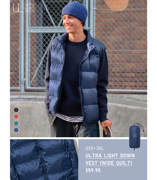 PDP5 - MEN ULTRA LIGHT DOWN VEST (WIDE QUILT)